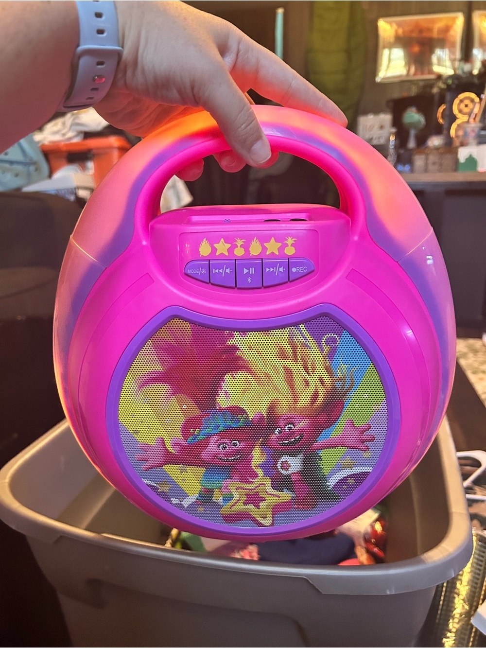 Pink Kids Bluetooth Speaker with Trolls Design